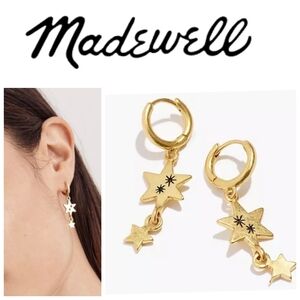 Madewell Pavé Star Huggie Hoop Earrings